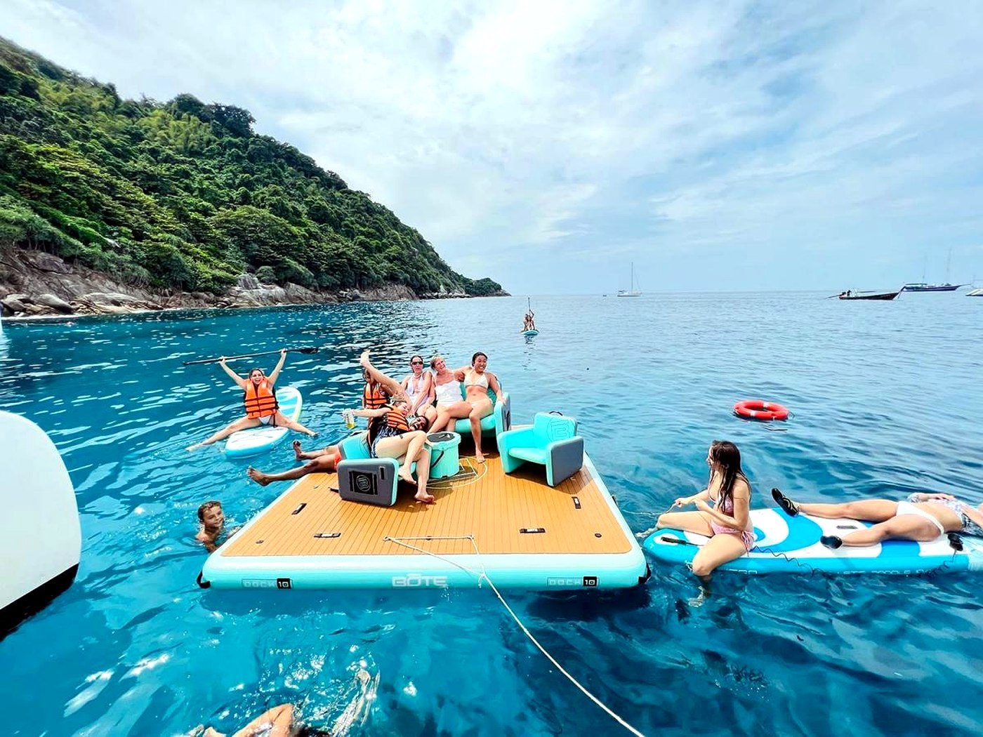 Coral Island yacht trip moment