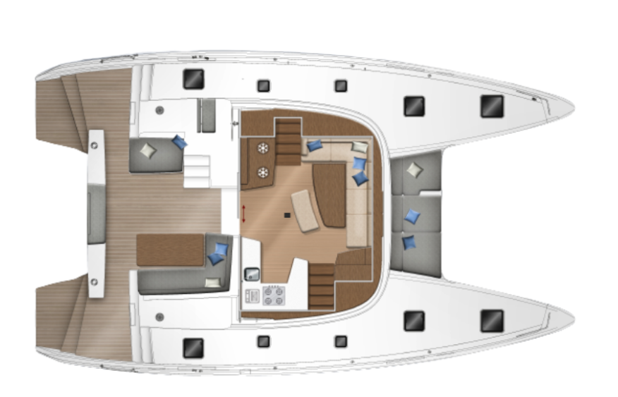 Lagoon 42 layout - top view